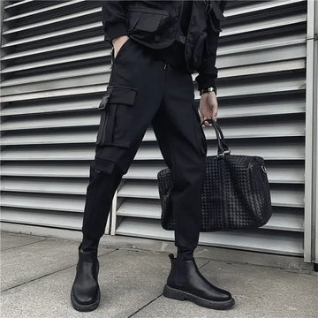 Aidase Male Trousers Black Slim Autumn Men's Cargo Pants Luxury Spandex Fashion Y2k Cotton Nylon Designer Street Loose Big Size Emo aidase-shop